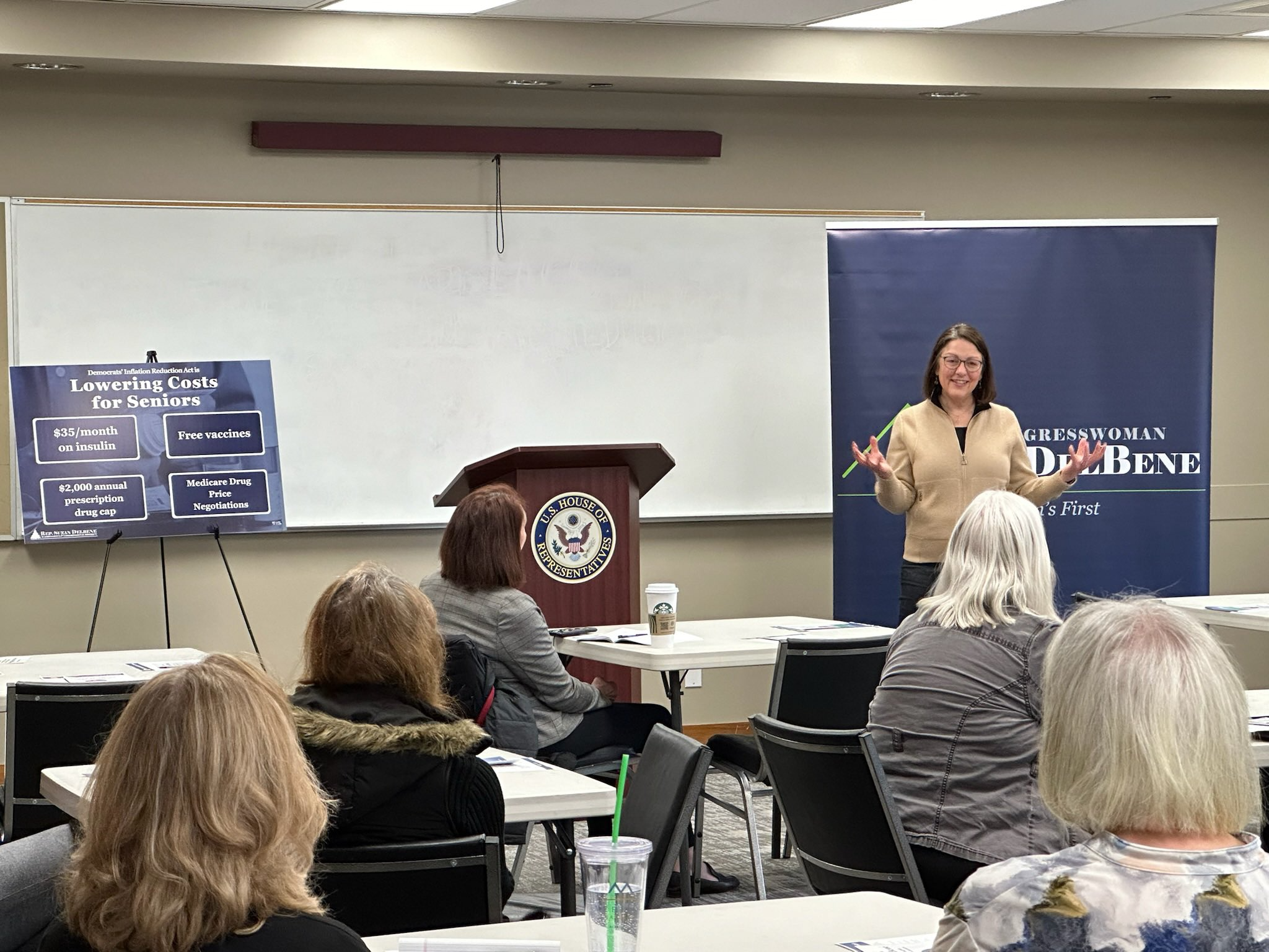 DelBene visits the Northshore Senior Center to answer questions from seniors and discuss work to lower health care costs.