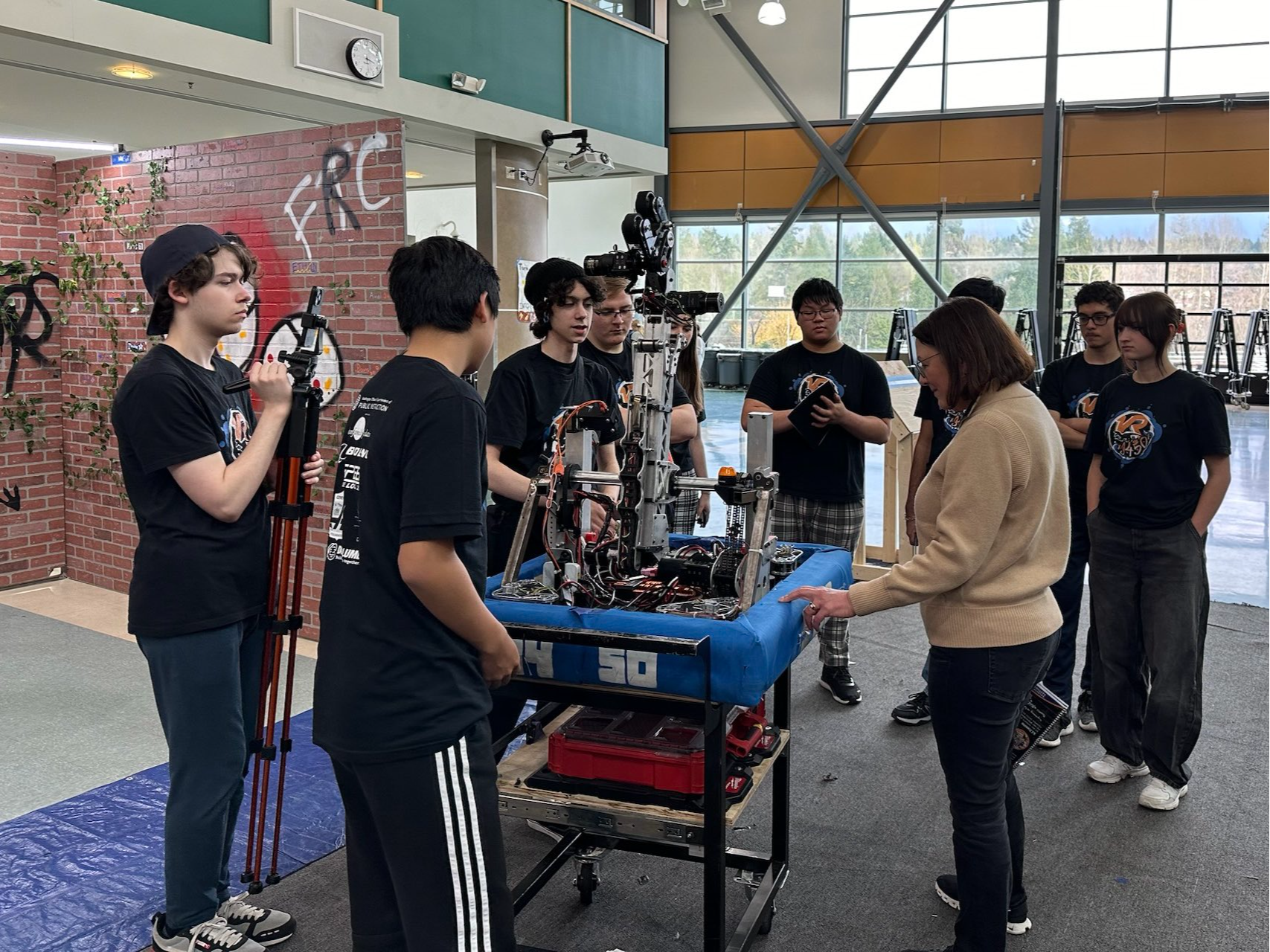 Visited Woodinville High School's robotics program to learn more about the impressive work they're doing.